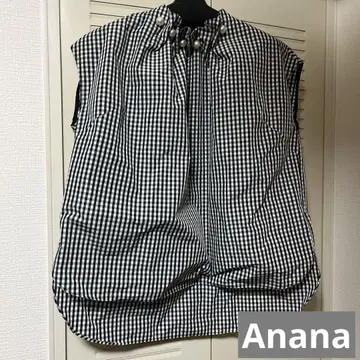 새상품급 anana 아나나 BIG 펄 블라우스 깅엄 체크 포멀