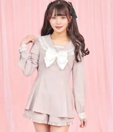 시크릿허니 레이스 프릴 세일러 셋업