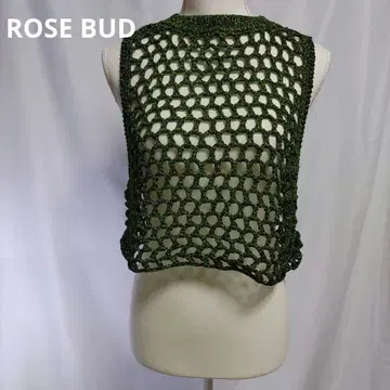 ROSE BUD 메쉬 탱크 슬리브리스 라메