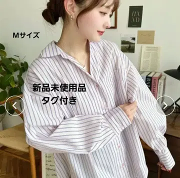 멀티 스트라이프 뒷면 레이스업 긴팔 셔츠 moment+