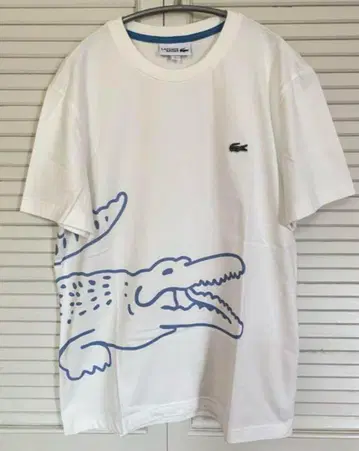 라코스테 LACOSTE 오가닉 코튼 빅 악어 로고 프린트 티셔츠