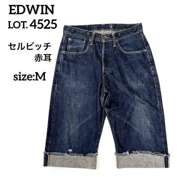 EDWIN 4525 에드윈 남성용 데님 하프 팬츠 빨간색 귀 M