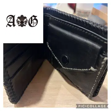 A&G 두겹 지갑 블랙 가죽