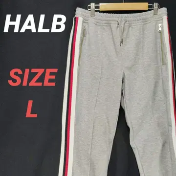 HALB 할프 트랙 팬츠 저리 남성용 그레이 L 사이드 라인