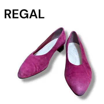 REGAL 리갈 스웨이드 펌프스 와인 레드 23.5cm 로우 힐