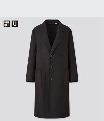 유니클로 U 더블 페이스 오버코트 블랙 XS