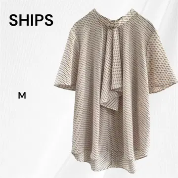 쉽스 SHIPS 블라우스 반팔 셔츠 스탠드 카라 태국산 M