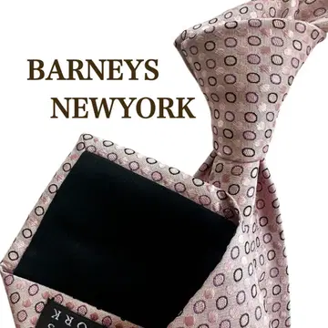 BARNEYS NEW YORK 바니스 뉴욕 원형 무늬 핑크 넥타이