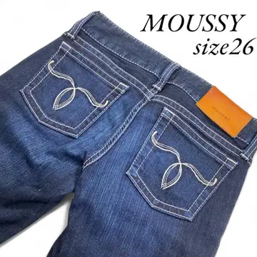 거의 미사용 MOUSSY 마우지 파우더 스키니 다크 블루 사이즈 26