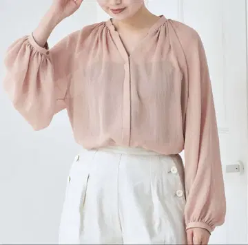 IENA 시어 조젯 가더 블라우스