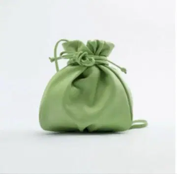 ZARA 자라 리얼 가죽 천연 가죽 BAG 숄더 복조리 라임 그린