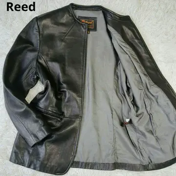 Reed sportswear 가죽 자켓 램 가죽 블랙 노카라