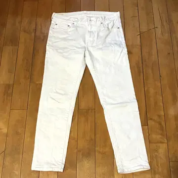 BEAMS 일본제 데님 원단 사용 화이트 데님 팬츠 M