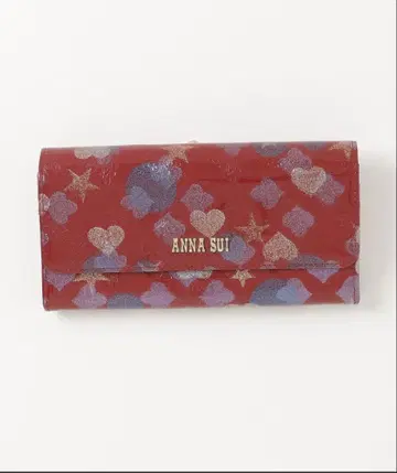 ANNA SUI 하트 무늬 장지갑 레드