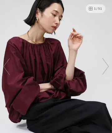실크론 개더 블라우스