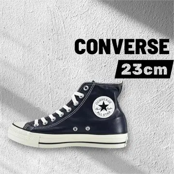 미사용 새상품 CONVERSE 올리브 그린 가죽 네이비 하이컷 23
