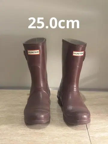 HUNTER 버건디 숏부츠 UK5 25.0cm