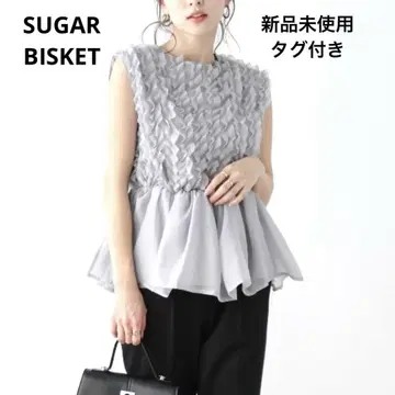 택 포함 새상품 SUGAR BISKET 그레이 프릴 슬리브리스 튜닉
