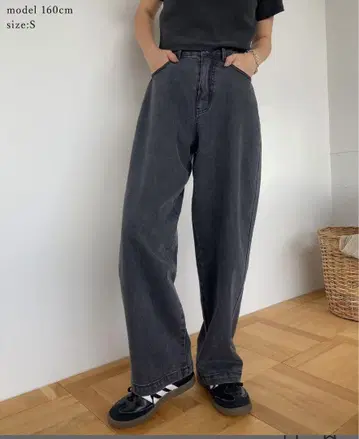PICH 블랙 데님 커브 데님 S 사이즈