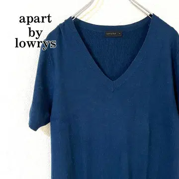 apart by lowrys V넥 반팔 니트 스웨터 네이비 M