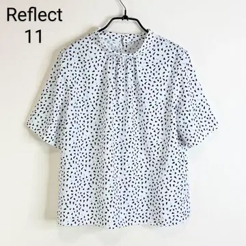 Reflect 코츠키 패턴 스탠드 넥 블라우스