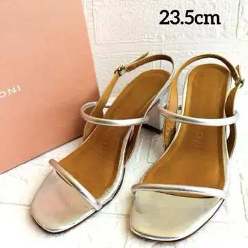 파비올루스콘이 샌들 뮬 실버 23.5cm 박스 포함 이탈리아제