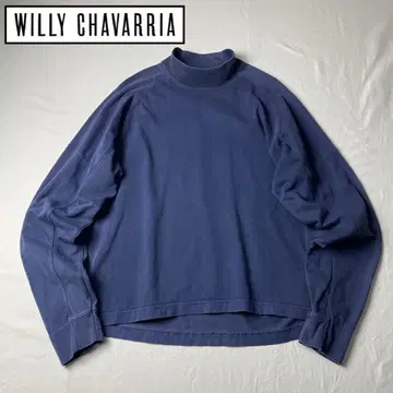 [ WILLY CHAVARRIA ] 모크넥 긴팔 티셔츠 네이비 i47