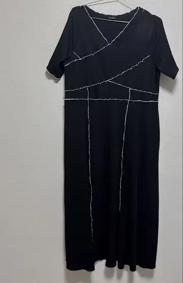clette 배색 멜로 원피스 블랙 LL