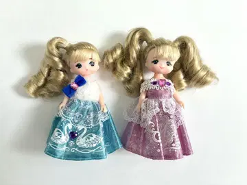 리카짱 인형 세트 파랑 보라색 드레스