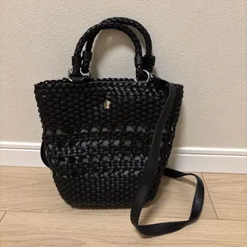 MARY QUANT 블랙 바스켓백