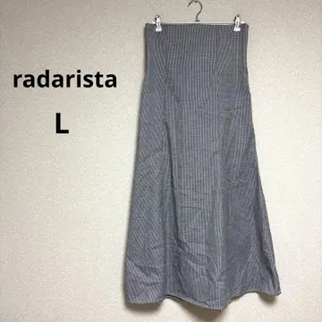 radarista 여성용 롱 스커트 그레이 계열 체크 사이즈 L