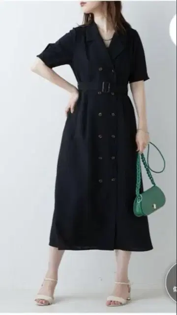 [새상품] natural couture 더블 브레스트 고급 원피스
