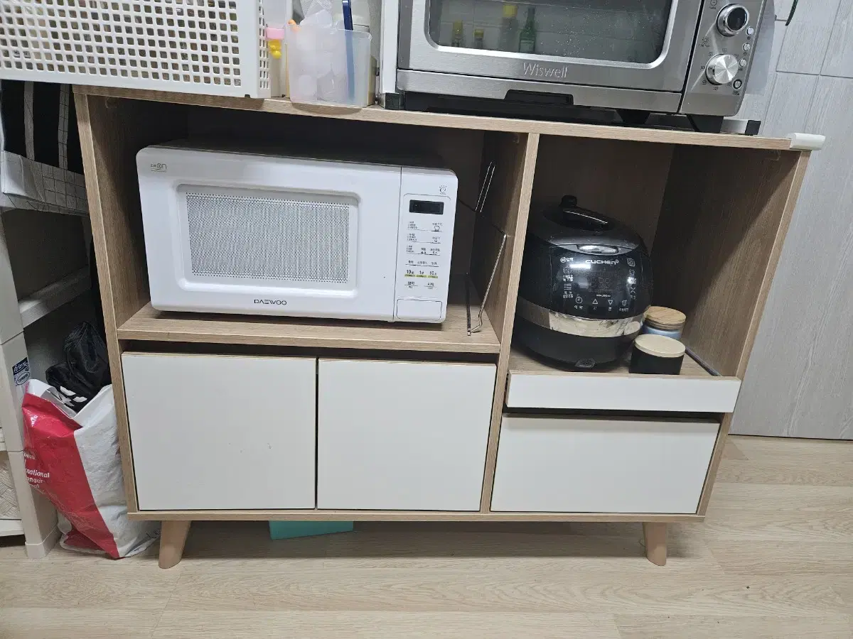 Microwave Rice Cooker Storage Cabinet (Good Condition)