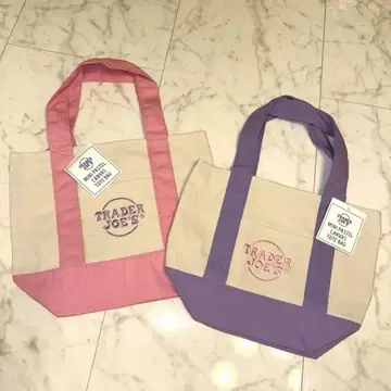 Trader Joe's 미니 토트백 핑크 보라색