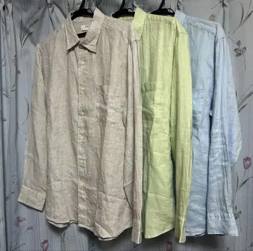 [새상품급] UNIQLO 프리미엄 린넨 셔츠 3벌 세트 린넨 100%
