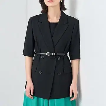 아나이 부처 하프 슬리브 자켓 블랙 24SS