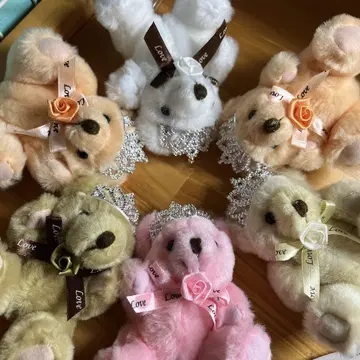 귀여운 곰 봉제 인형 세트