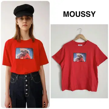 MOUSSY E.T. 콜라보 반팔 티셔츠 레드 영화
