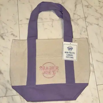 Trader Joe's 미니 토트백 (보라색) 파스텔 컬러