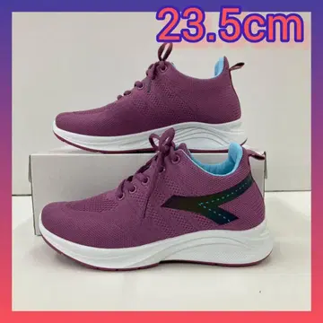23.5cm 새상품 여성용 스니커즈 굴곡 러닝화 보라색