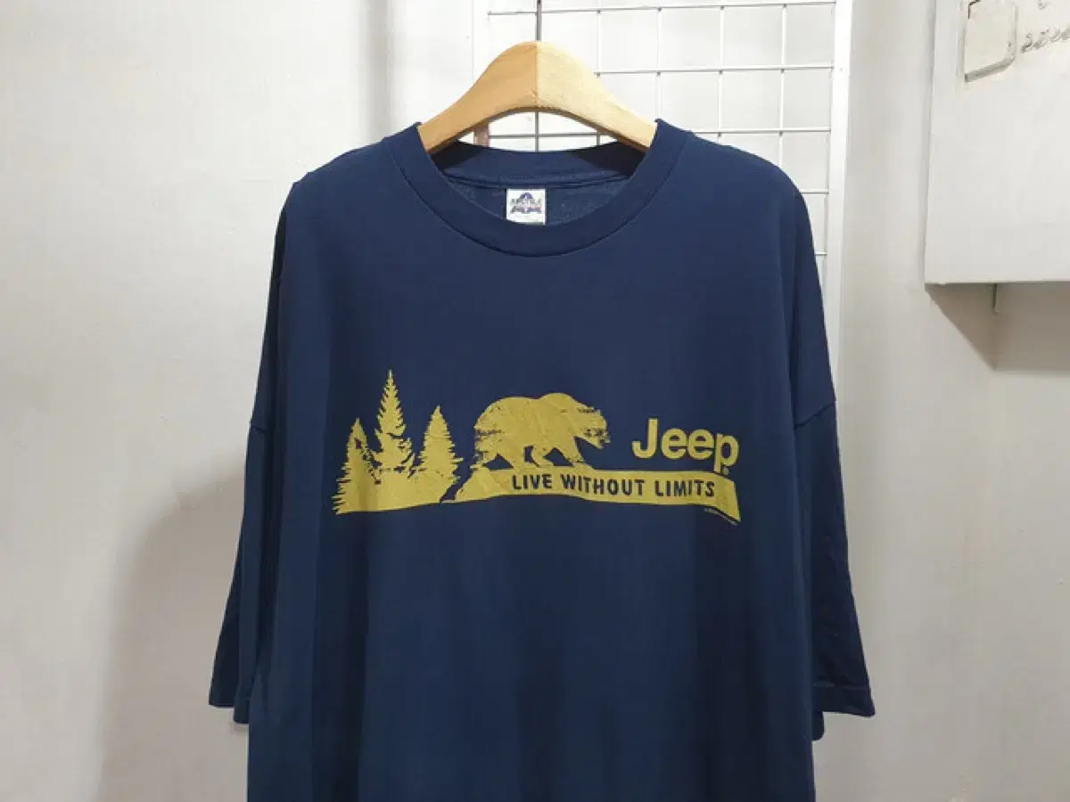 Vintage Print Big Size Short Sleeve Jeep (MAN 3XL~)#423