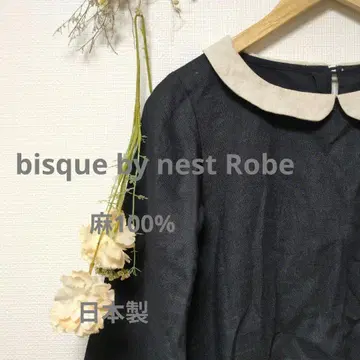 비스쿠바이네스트로브 원피스 일본제 린넨 100% 린넨 LINEN