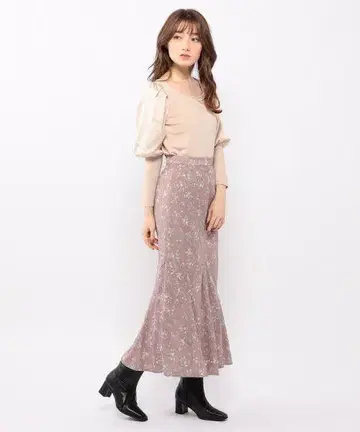 미슈마슈 MISCH MASCH 꽃무늬 롱 머메이드 스커트