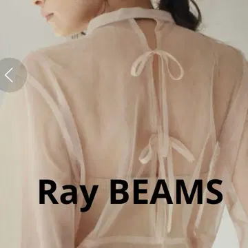 레이빔즈 RBS / 튤 비브 요크 블라우스 시어 베이지