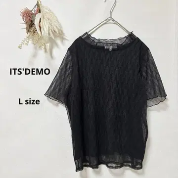 이츠데모 ITS'DEMO 블라우스 반팔 레이스 메로우 블랙 40 L