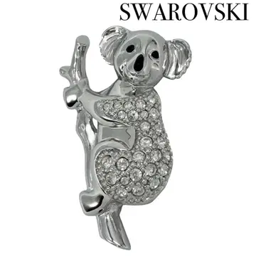 SWAROVSKI 스와로브스키 코알라 큐빅 브로치 실버