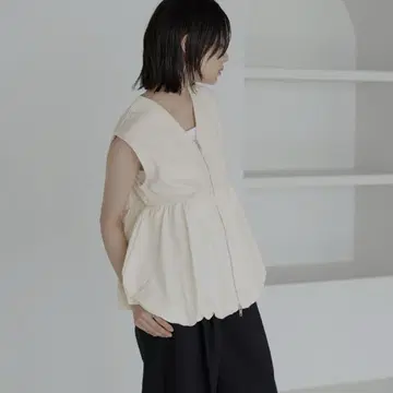 더블 지퍼 벌룬 나일론 베스트