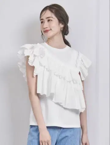 UNITED ARROWS / 콤비 플리츠 T셔츠