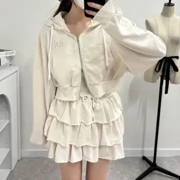 apres jour 상하의 2종 세트 쭈리 셋업 아이보리 후드티