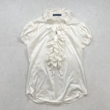 RALPH LAUREN 프릴 티셔츠 셔츠 화이트 M